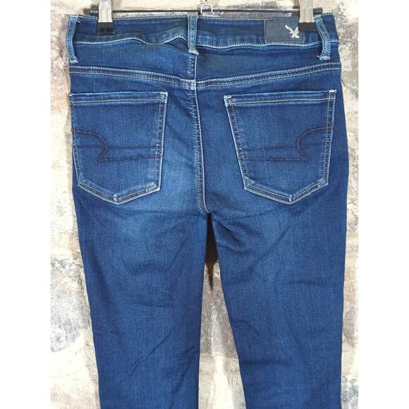 American Eagle Jeans Woman's 2 Jeggings Blue Skinny Stretch Basic Coastal - Picture 6 of 15